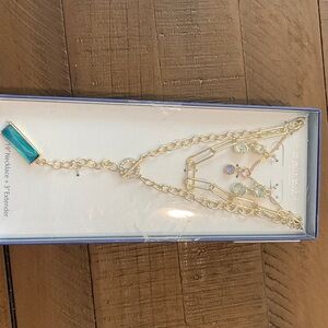 Gold and Blue Pendant Necklace